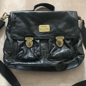 Fossil Black Small Messenger Bag